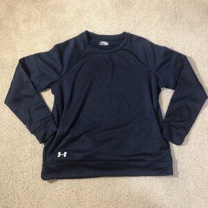 Under Armour Cold Gear Loose Crewneck Sweatshirt Navy Blue Kangaroo Pocket 2XL